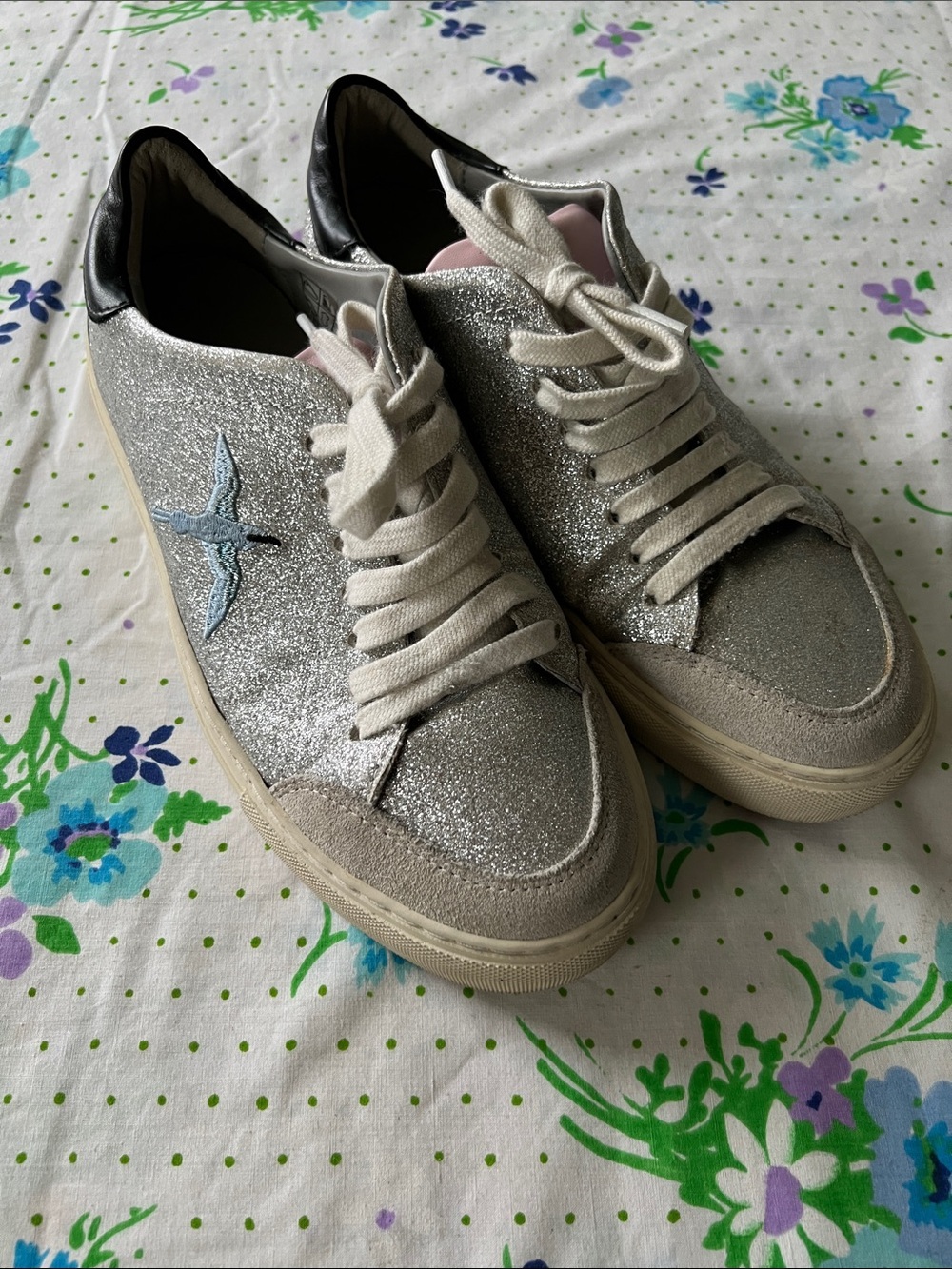 AXEL ARIGATO Clean 90 Triple Bird Leather Glitter Sneakers size 9.5